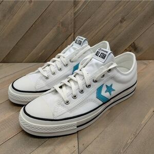 Converse Star Player 76 White Ocean Drip Blue Casual‎ Sneakers Womens Size 9.5